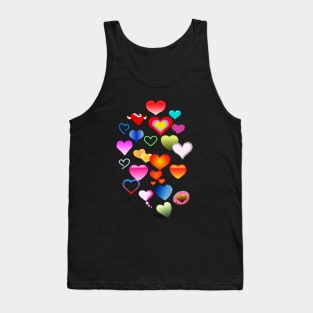 Iridescent One Hundred Hearts Logo Design T-shirt Tank Top